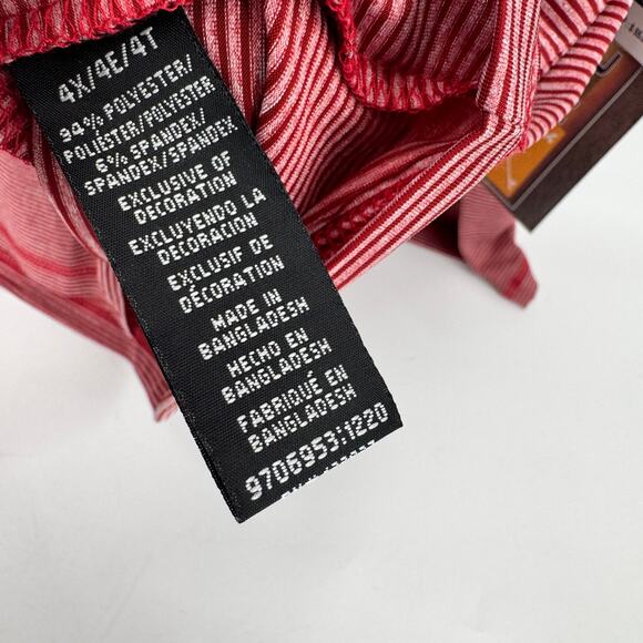 X-Caster Sun Protection Shirt Mens 4X Long Sleeve UPF 50+ Red Stripe NEW - Picture 8 of 10